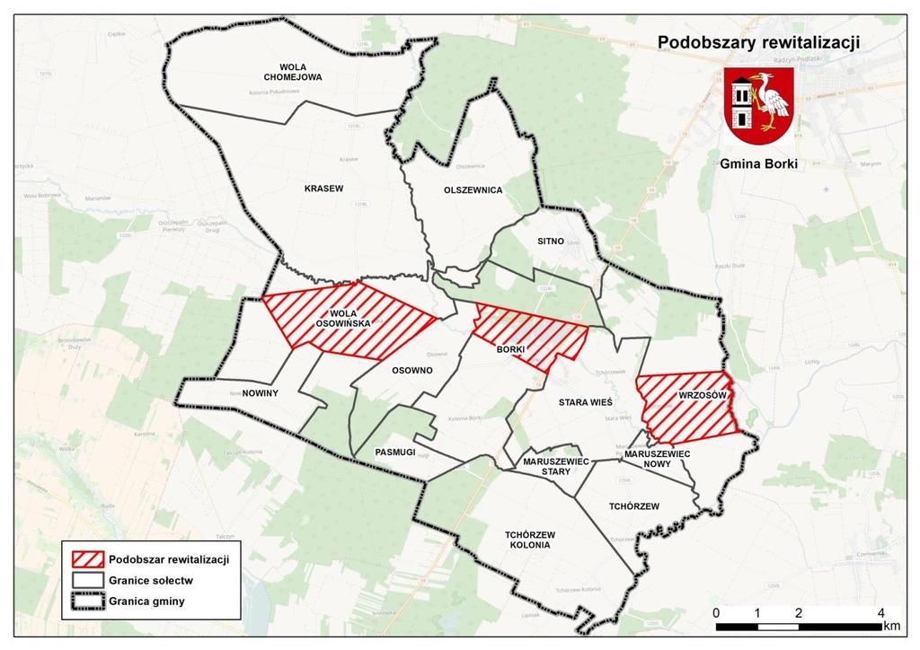 tereny i obiekty użyteczności publicznej, których modernizacja przyczyni się do rozwiązania zdiagnozowanych problemów.