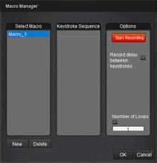 Ustawienia makro Ustawianie makro 1. Kliknij Macro Manager, by go otworzyć. Przypisanie makro 1.