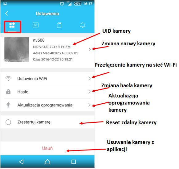 kamera jest połączona, a nie nie