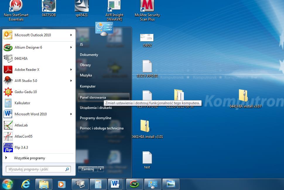 VI.3. Konfiguracja ustawień komputera PC (Windows 7).