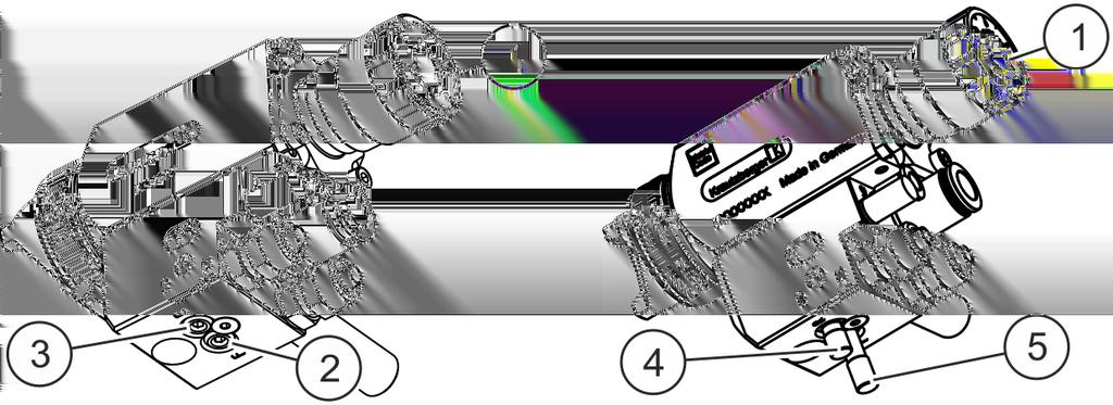 Automatyczny aparat natryskowy A 20 POLSKI Rys. 10: Ustawianie rozkładu natrysku 1. Obracając nakrętkę regulacyjną, otworzyć ustawianie skoku iglicy ( Rys. 10/1).