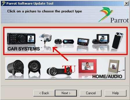 12. Wracamy do programu Parrot Software Update Tool, klikamy Next i wybieramy typ