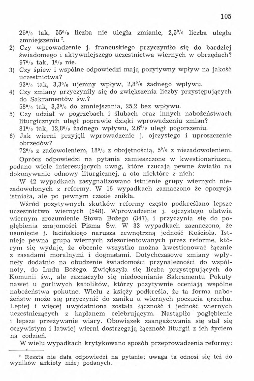 105 25 /o tak, 55% liczba nie uległa zmianie, 2,5% liczba uległa zmniejszeniu 2. 2) Czy wprowadzenie j.