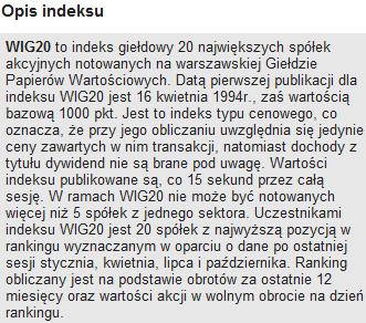 WSKAŹNIKI FINANSOWE INDEKSU W drugiej sekcji, widocznej na Rys. 216.