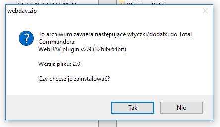 Konfiguracja programu Total Commander (shareware) i wtyczki WebDAV dla Windows 10. UWAGA! Jest to program typu shareware, tzn.