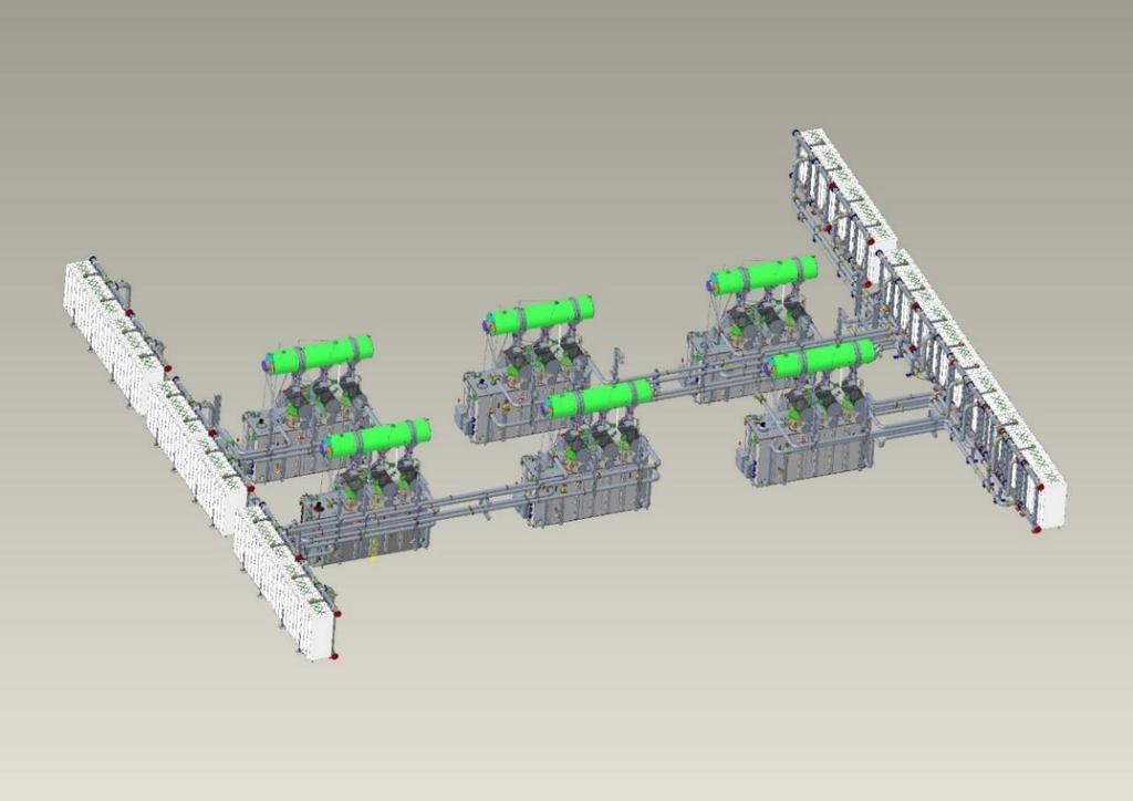 400kV AC, Stacja Systemu Krajowego Moduł StkPak 4,5 kv z tranzystorami IGBT Stacja Konwerterowa HVDC, 1000 MW na lądzie Kable morskie HVDC +/- 320kV