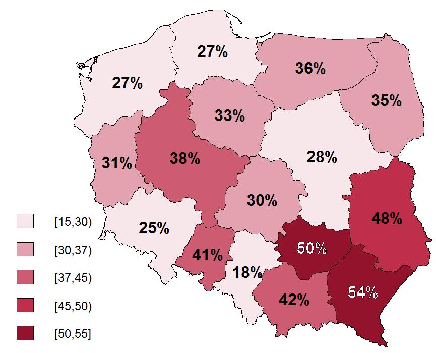 Wysokie ubóstwo energetyczne według miary LIHC miara obiektywna LIHC gospodarstwa