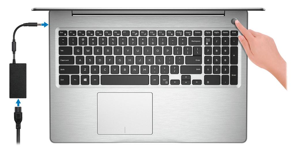 Przygotowywanie laptopa Inspiron 3581 do pracy 1 UWAGA: W zależności od zamówionej konfiguracji posiadany komputer może wyglądać nieco inaczej niż na ilustracjach w tym dokumencie.