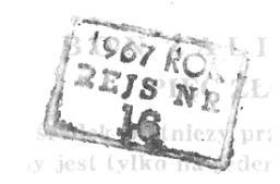 7 Pieczątka na bonach Bony wprowadzone do obiegu posiadały pieczątkę tuszową w kolorze fioletowym w postaci ramki o wymiarach 22mm x 15 mm, w której umieszczono numer i rok rejsu. Ww.
