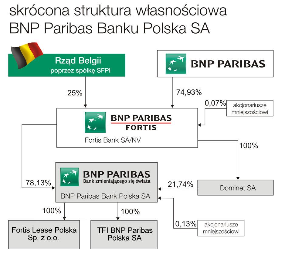 PoniŜszy schemat przedstawia umiejscowienie BNP Paribas Bank Polska SA w grupie BNP Paribas Bank.