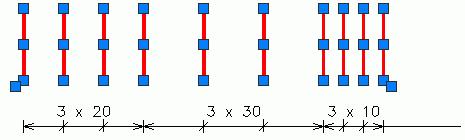Zbrojenie 4: Rozkład przy użyciu formuły: 5x10?x20 5x10 Dla rozkładu liniowego użytkownik może wprowadzić kilka sekwencji rozstawu np.