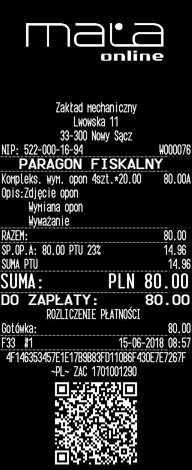 10.11. Przyjęcie i rozliczanie zaliczek Kasa ma możliwość zarejestrowania przyjętej od klienta zaliczki na towar oraz jej rozliczenia przy wydaniu właściwego towaru.