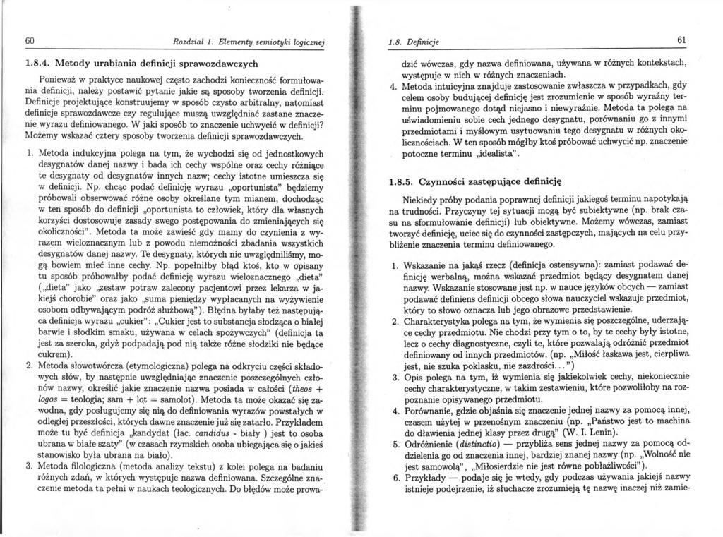 60 Rozdział 1. Elementy semiotyki logicznej 1.8.4.