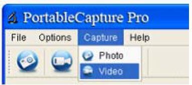 a) Kliknij ikonę skrótu Wideo na pasku menu głównego. b) Kliknij Capture> Video.