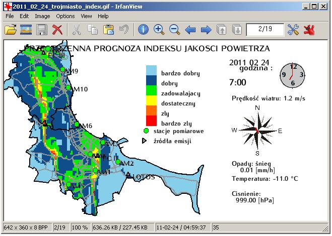 Ryc.94. Prognoza indeksu jakości powietrza 24.2.211 Ryc.