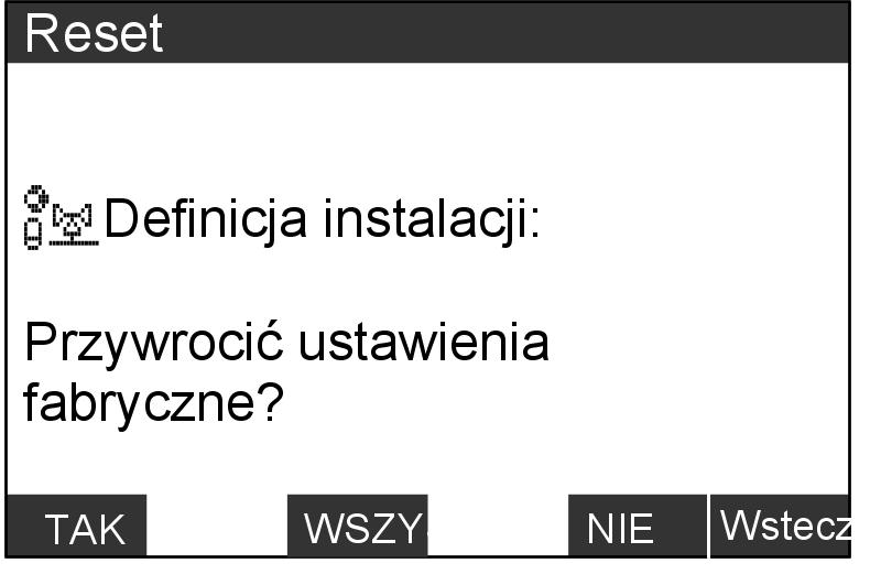 Powrót do ustawienia fabrycznego ( Reset ) (ciąg dalszy) Kasowanie pojedynczych wartości W menu, za pomocą przycisku ª można przywrócić fabryczne ustawienie wybranej wartości.