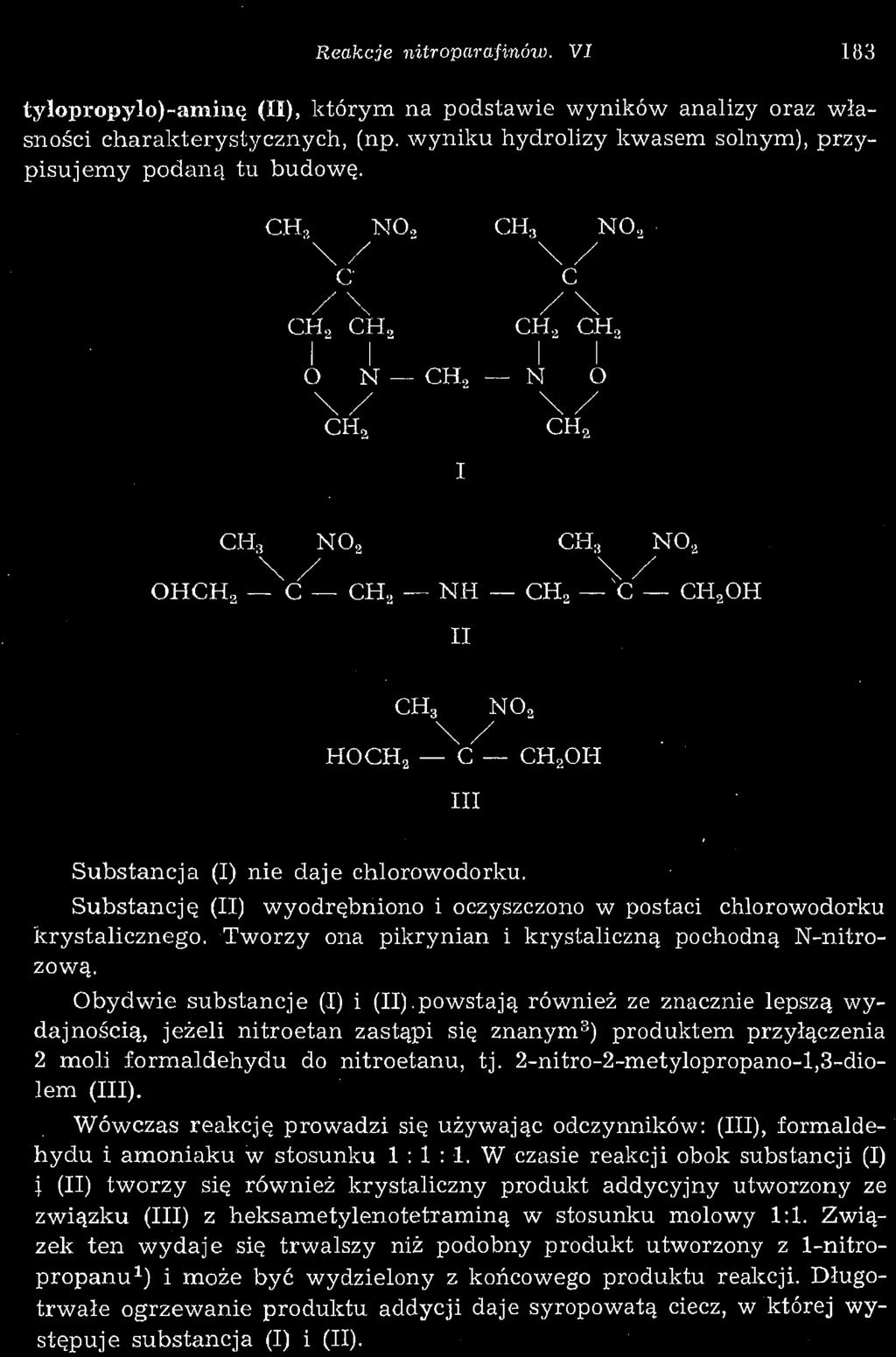 Wówczas reakcję prowadzi się używając odczynników: (III), formaldehydu i amoniaku w stosunku 1 : 1 : 1.