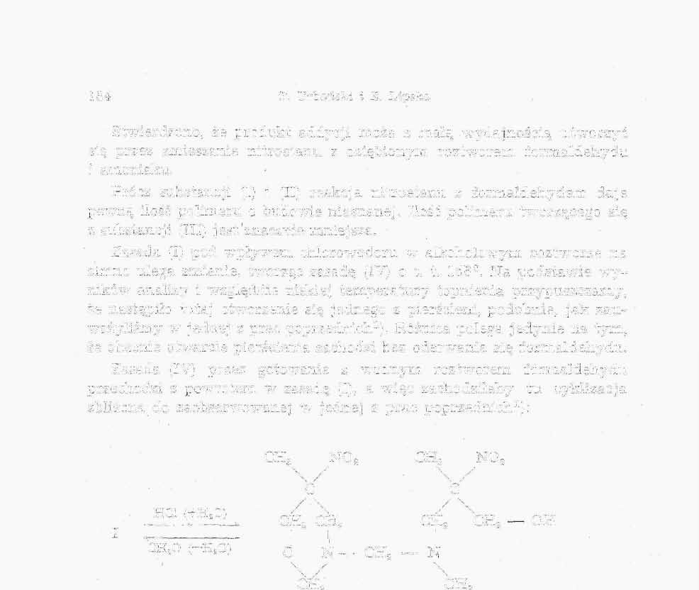 184 T. Urbański i E. Lipska Stwierdzono, że produkt addycji może z małą wydajnością utworzyć się przez zmieszanie nitroetanu z oziębionym roztworem formaldehydu i amoniaku.