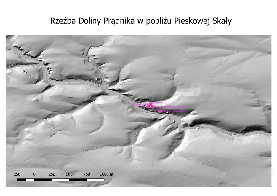 Mapa3. Mapa wykonana w programie QGIS 1.3. Geologia Teren Płaskowyżu Ojcowskiego to w głównej mierze pozostałości po morzu jurajskim, oblewającym te tereny ponad 150 mln lat temu.