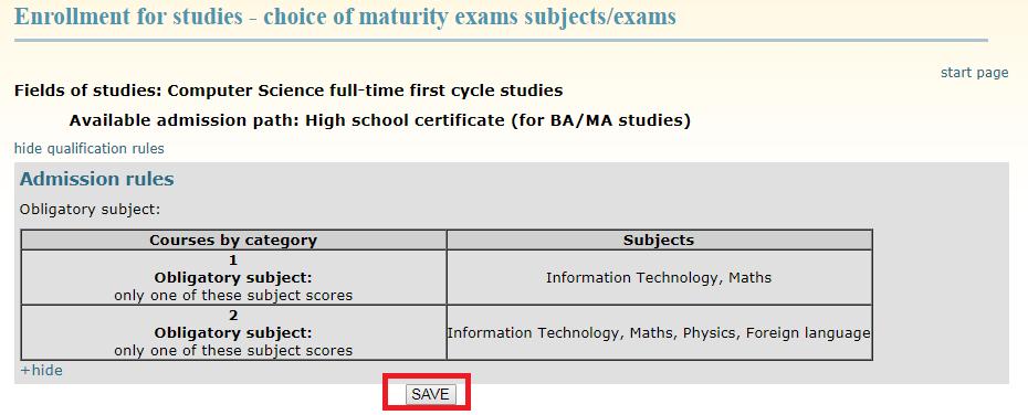 miejsc oraz opłacie za studia. Po zapoznaniu się z informacjami możesz kliknąć przycisk Zapisz się.