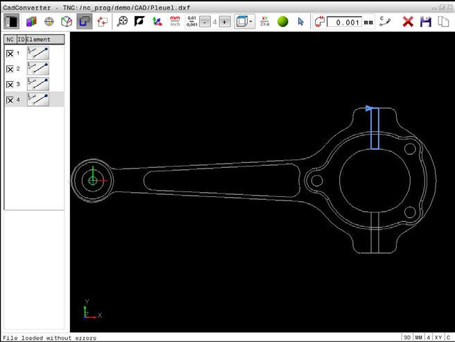 Przejęcie danych z plików CAD CAD-Viewer (opcja #42) 12 Wskazówki dotyczące obsługi: Sterowanie wydaje dwie definicje półwyrobu (BLK FORM) do programu konturu.