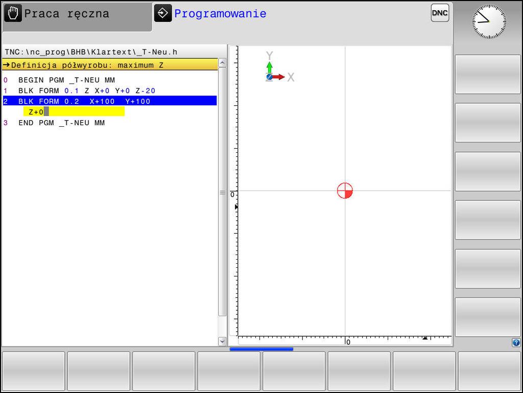 Podstawy Programy NC otwierać i zapisywać 3 Otwarcie nowego programu NC Program NC zapisywać zawsze w trybie pracy Programowanie.
