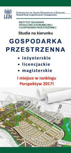 Działalność dydaktyczna Celem studiów na kierunku Gospodarka przestrzenna