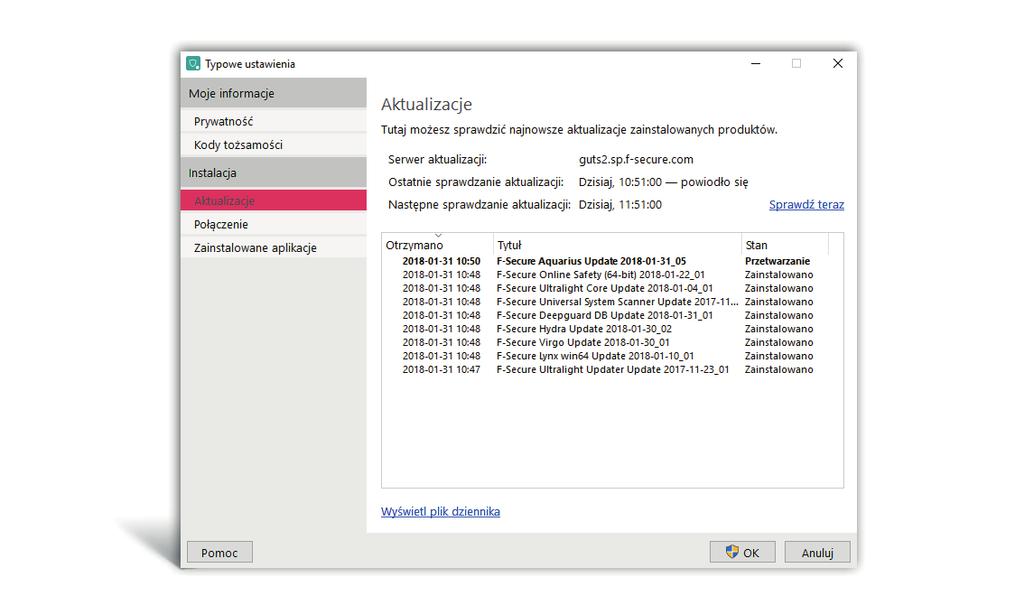 2.8. AKTUALIZACJE AUTOMATYCZNA I RĘCZNA Podstawowe zalety Superszybki czas reakcji Pracujący 24 godziny na dobę, zespół najlepszych specjalistów firmy F-Secure, reaguje