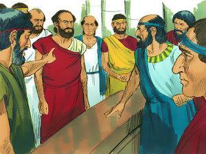 podburzając pospólstwo. Lecz wtedy bracia wyprawili Pawła w drogę ku morzu, Sylas i Tymoteusz zaś tam pozostali.