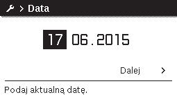 Obsługa Ustawienie godziny i daty Jeżeli moduł obsługowy przez dłuższy czas był pozbawiony zasilania, należy ustawić datę i godzinę: Przywrócić zasilanie.