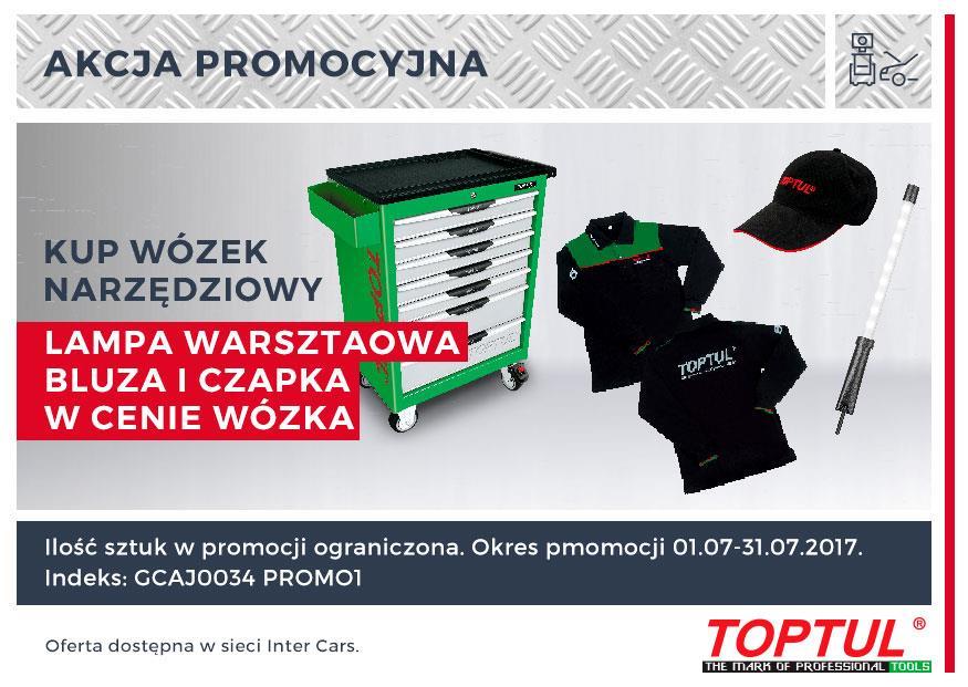 Wózek narzędziowy Toptul wraz z wyposażeniem i dodatkami Wózek narzędziowy TOPTUL z zestawem