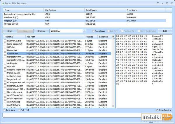 Program Puran File Recovery Recuva Licencja: Freeware (bezpłatna) / Rozmiar: 4 MB / System: Windows