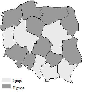 Są to województwa małopolske, śląske, lubuske podkarpacke.