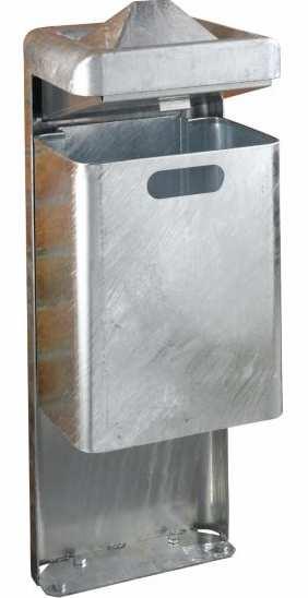 Popielnica stojąca z koszem na śmieci, 35 l, ocynkowana wykonana z blachy stalowej (2, mm), ocynkowana ogniowo otwieranie kluczem