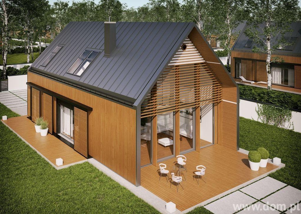 Projekt domu AC EX 14 Ciemny dach Tradycyjna, czerwona dachówka już dawno odeszła do lamusa.