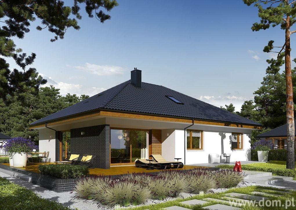 Projekt domu AC Astrid (mała) II G2 Dach utrzymany w ciemnej tonacji doskonale