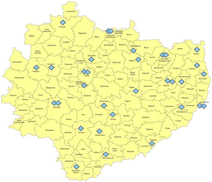 30. WTZ w Kałkowie- Godowie Kałków-Godów 84a 27-225 Pawłów Parafia Rzymskokatolicka w Kałkowie-Godowie POWIAT STASZOWSKI 31. WTZ w Połańcu ul. Lipowa 20 28-230 Połaniec POWIAT WŁOSZCZOWSKI Powiat 32.