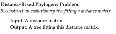 Od odległości do drzewa filogenetycznego D T(D) 161 Czy takie drzewo istnieje zawsze? Nie, Macierz D, dla której istnieje T nazywamy addytywną Jeśli istnieje to czy jest jedyne?