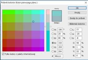 Eyedropper (Kroplomierz) Przy opracowywaniu palety barw mogą się przydać kolory, które