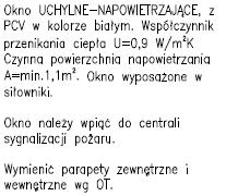 12. Okno napowietrzające klatka schodowa D-D Zakres robót : 1. Wyjecie z muru istniejącego okna o pow.