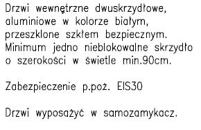 Drzwi wyposażone w klamki i zamki, Zakres robót : 1.