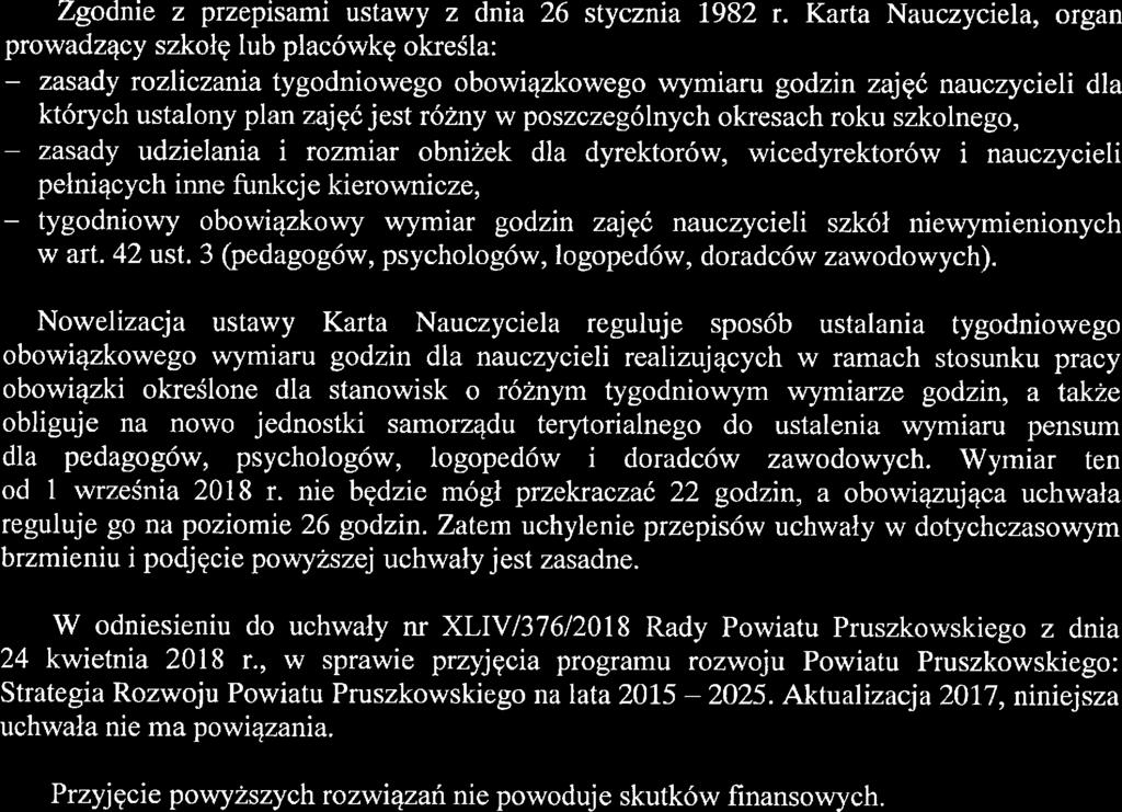 UZASADNIENIE do uchwali' nr.../...'.../2018 Rady Powiatu Pruszkowskiego z dnia 2018 r. w sprawie określenia zasad, o których mowa w art. 42 ust.