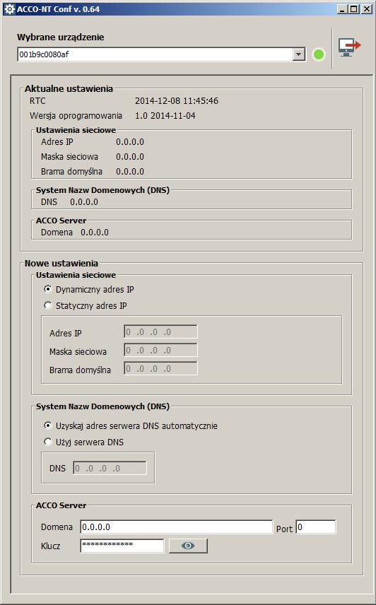 SATEL Instrukcja instalatora 13 RTC data i czas według zegara w centrali.