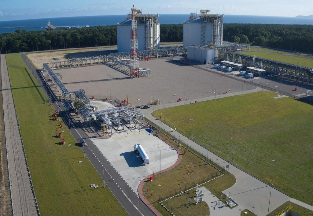 TERMINALU LNG CZĘŚĆ LĄDOWA Obecna, nominalna zdolność regazyfikacji: 570.000 m 3 /h (5 mld m³/rok) Planowana, nominalna zdolność regazyfikacji: 856.