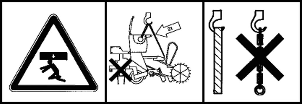 Nigdy jednocześnie nie unosić siewnika i urządzenia uprawowego. 9998.02.81 16 9998.02.81 Niebezpieczeństwo przygniecenia między maszyną a ciągnikiem!
