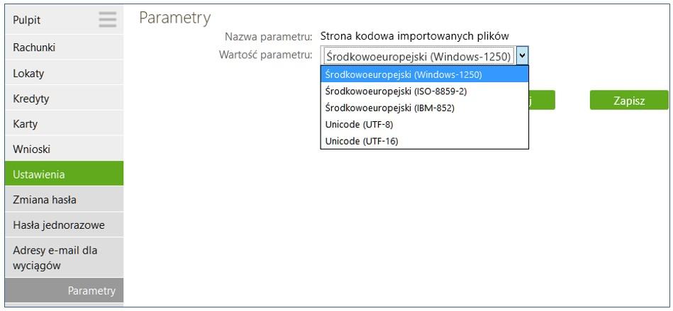 13. Strona kodowa importowanych plików w zależności od potrzeb (aby w przeglądarce internetowej móc odczytywać wszystkie zastosowane znaki diakrytyczne, np. polskie ą, ę itd.