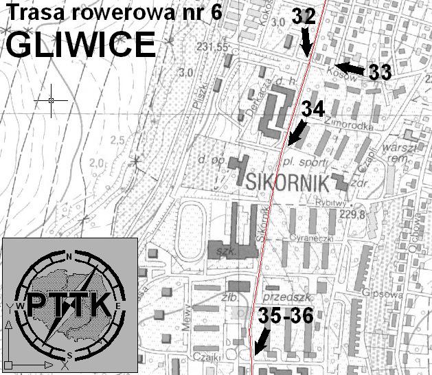 13 E. Przebieg trasy rowerowej wzdłuż ul.