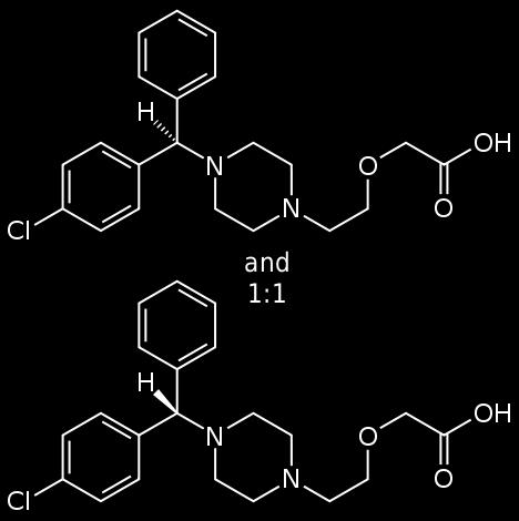 Loratadyna (Klarytyna ) Przeciwalergiczny (II generacja), lek pochodny: Cetrizine (Zyrtec) Struktura molekularna loratadyny 1 -