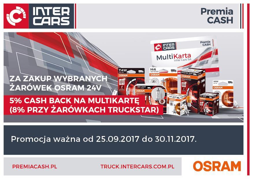 Osram - Premia Cash Za zakup wybranych indeksów marki OSRAM w okresie obowiązywania akcji klient otrzyma zwrot do 8%