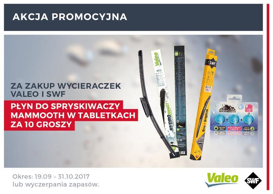 Wycieraczki Valeo Za zakup wycieraczek VALEO i SWF, klient ma